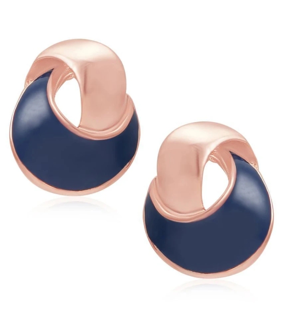 Sukkhi Stunning Rose Gold Plated Stud Earring For Women - Blue