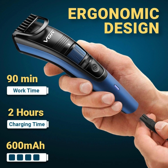 VGR V-052 Blue Hair Trimmer for Men  Professional Trimmer with Long Battery Life and Sharp Blades-VGR V-052 Blue Hair Trimmer for Men – Professional Trimmer with Long Battery Life and Sharp Blades