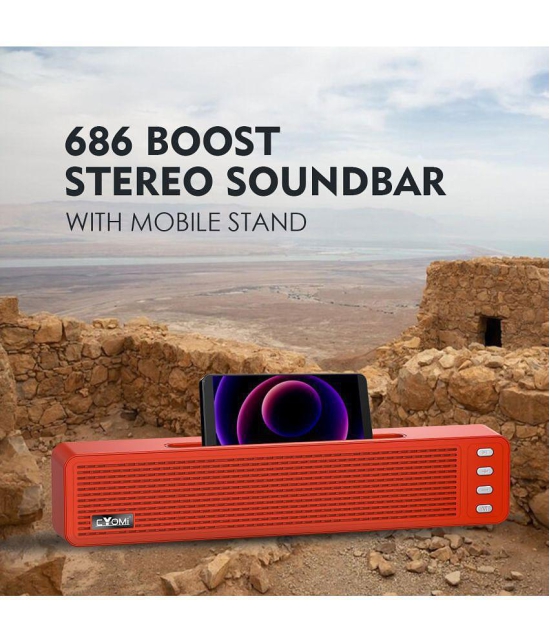 CYOMI CY-686 10 W Bluetooth Speaker Bluetooth v5.0 with USB,SD card Slot Playback Time 8 hrs Orange - Orange