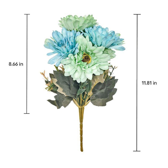 Gerbera Artificial Flowers Blue-Green