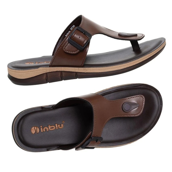 Inblu Brown Mens Thong Flip Flop - None