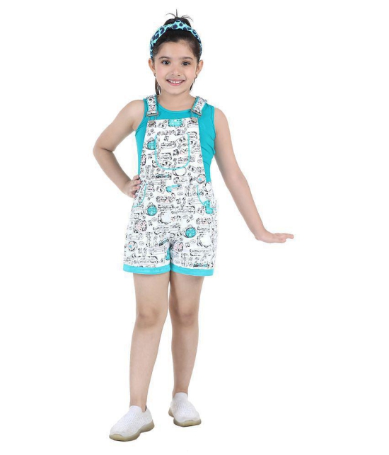 Naughty Ninos - Green Cotton Girls Dungarees ( Pack of 1 ) - None