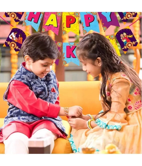 Zyozi 1 Set Happy Rakhi Banner/ Raksha Bandhan Banner for Photoshoot / Happy Raksha Bandhan Banner / Happy Rakhi Decoration for Raksha Bandhan Festival BannerZyozique 1 Set Happy Rakhi Banne