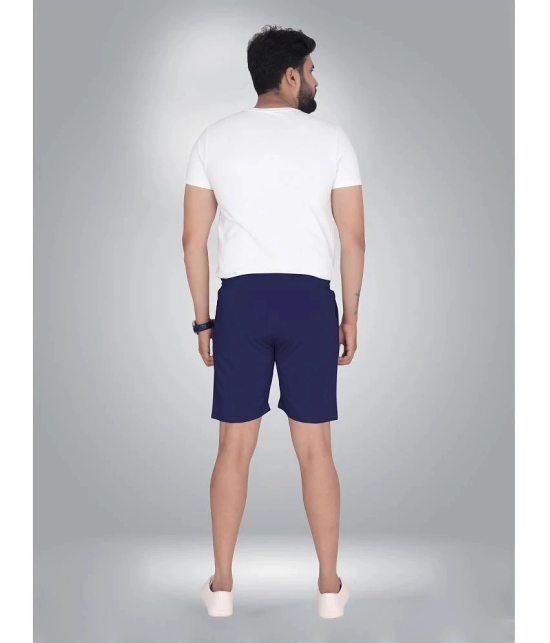 Septem Navy Blue Polyester Mens Shorts ( Pack of 1 ) - None