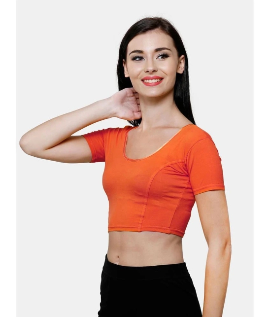 Vami - Orange Readymade without Pad Cotton Blend Womens Blouse ( Pack of 1 ) - None