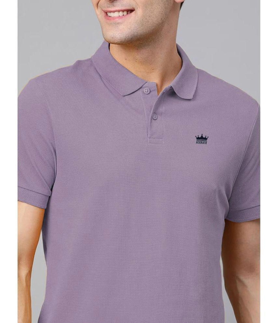 ADORATE Cotton Blend Regular Fit Solid Half Sleeves Mens Polo T Shirt - Lavender ( Pack of 1 ) - None