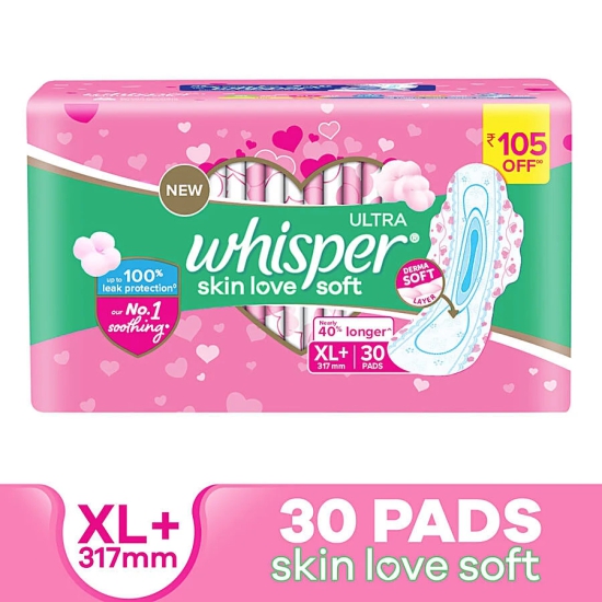 Whisper Ultra Soft Xl+, 30 Pcs