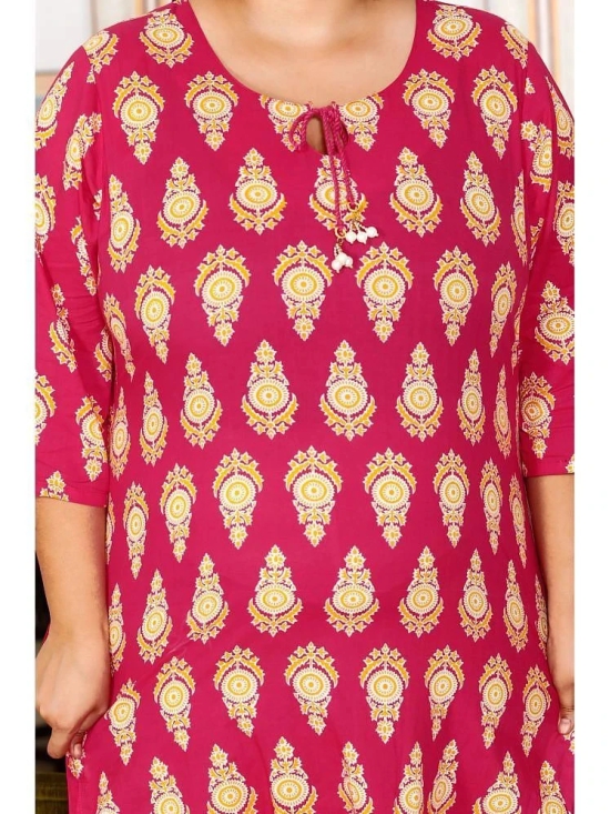 Swasti Cotton Printed Straight Womens Kurti - Pink ( Pack of 1 ) - None