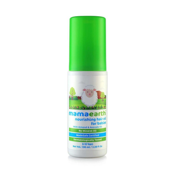 Mamaearth Nourishing Baby Hair Oil with Almond & Avocado, Clear, Coconut, 100 ml