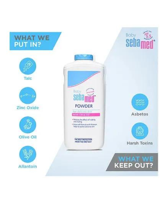 Sebamed Baby Powder, 200g & Baby Lotion, 400ml & Baby Cleansing Bar - 100 g Combo