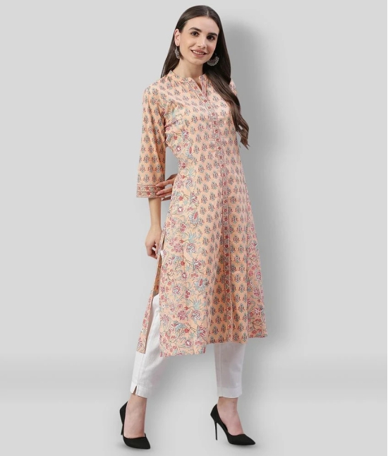 Divena - Multicolor Cotton Womens Front Slit Kurti - 5XL