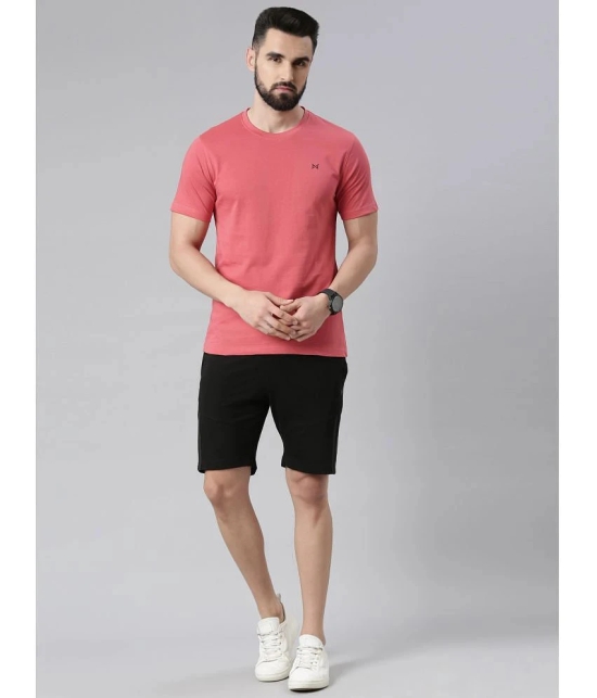 Force NXT - Pink 100% Cotton Regular Fit Mens T-Shirt ( Pack of 1 ) - None