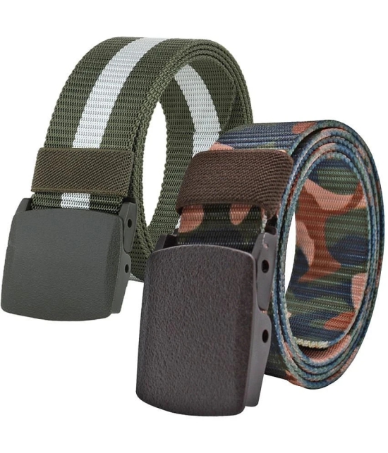 Loopa Multi Nylon Casual Belt Pack of 2 - None