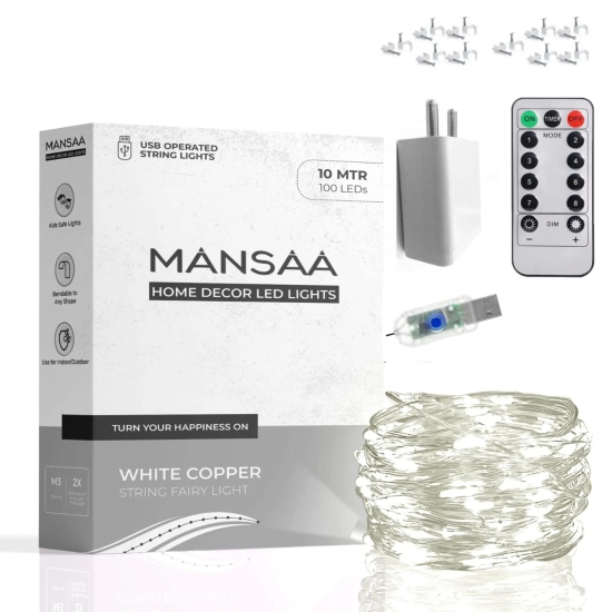 M7 USB LED Lights with Remote-White