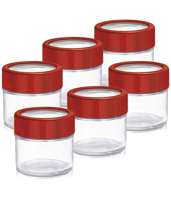 Treo By Milton Alfy Glass Storage Jar, Set of 6, 100 ml Each, Assorted | Storage Jar | Multipurpose Jar | Modular Kitchen - Transparent