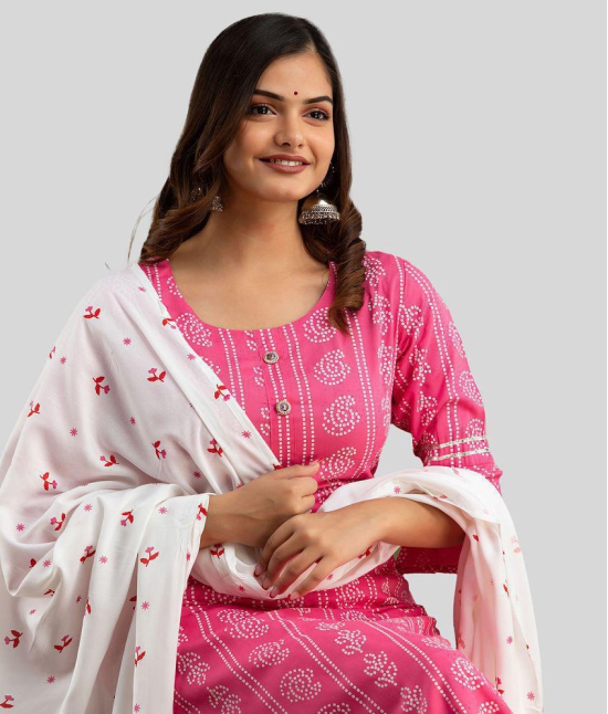 Lee Moda - Pink Straight Rayon Women's Stitched Salwar Suit ( Pack of 1 ) - XXL