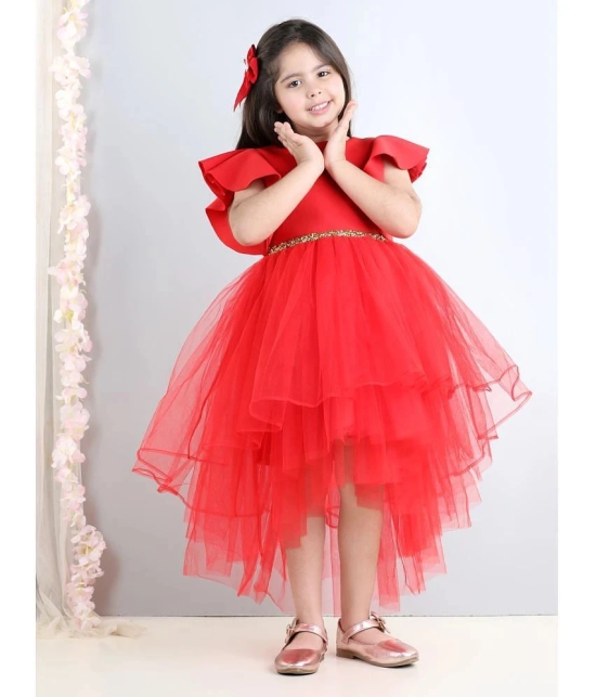 Toy Balloon Kids Red Net Girls Asymmetric Dress ( Pack of 1 ) - None