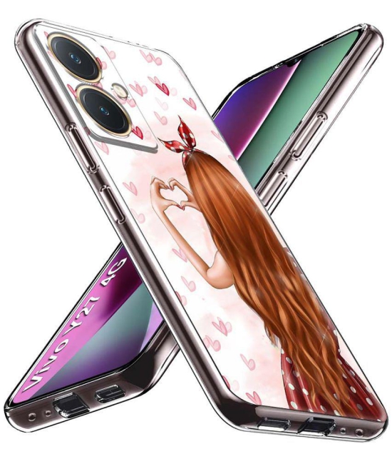 NBOX - Multicolor Printed Back Cover Silicon Compatible For Vivo Y27 ( Pack of 1 )