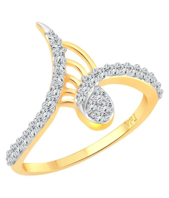 Vighnaharta  Designer Finger CZ Gold and Rhodium Plated Alloy Ring for Women and Girls - [VFJ1242FRG8] - None