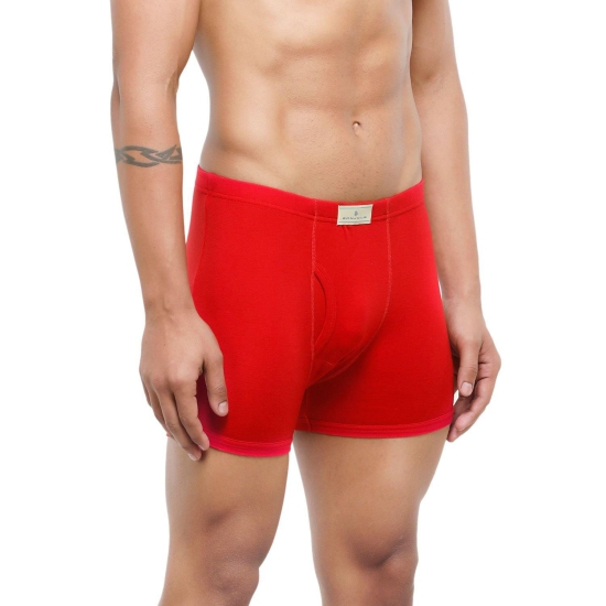 Men's Mid-Rise Classic Cotton Trunks - Pack Of 2 Black / Red M