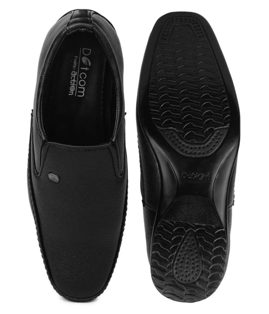 Action Slip On Artificial Leather Black Formal Shoes - None