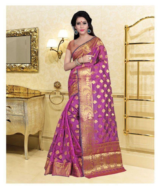 Gazal Fashions - Pink Silk Saree With Blouse Piece (Pack of 1)