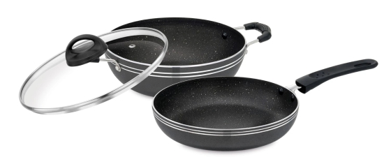 Premier Non Stick Induction Bottom 3 Piece Set With Glass Lid HG-548