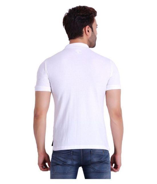 Hiflyers Cotton Blend White Plain Polo T Shirt - None