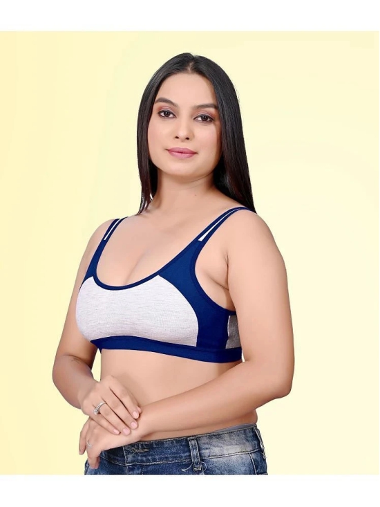 HAYA Pack of 2 Cotton Non Padded Womens Everyday Bra ( Multicolor ) Rima Sports D706 - None