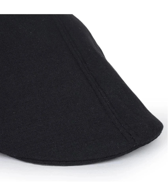 Zacharias Black Cotton Mens Cap ( Pack of 1 ) - Black