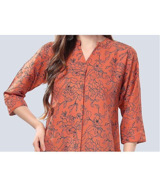 Meher Impex Rust Crepe Womens Tunic ( Pack of 1 ) - None