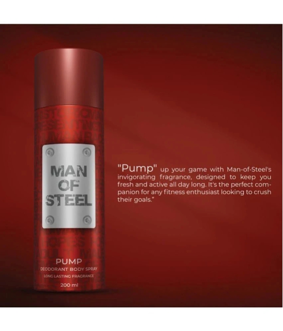 Denver Man Of Steel Pump Deodorant Spray for Men 200 ml ( Pack of 1 )