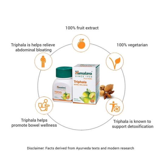 Himalaya Wellness Triphala Bowel Wellness Relieves Constipation Aids In Detoxification Aid Normal Bowel Movements - 60 Tablets-Himalaya Wellness Triphala Bowel Wellness |Relieves Constipation, Ai