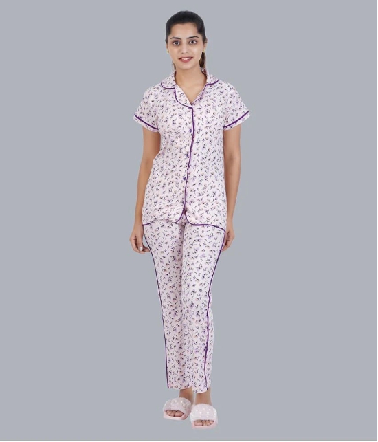 Sathiyas - Pink Cotton Womens Nightwear Nightsuit Sets ( Pack of 1 ) - None