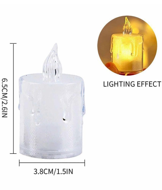 TINUMS - Off White LED Tea Light Candle 8 cm ( Pack of 3 )