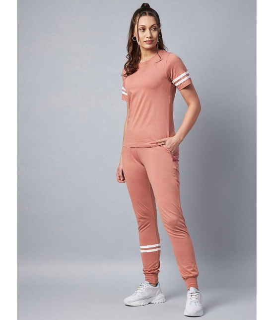 StyleStone Pink Cotton Stripes Tracksuit - Single - None