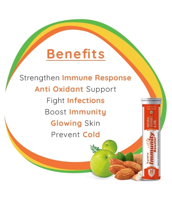 Trycone Immunity Booster â?? Natural Vitamin C from Amla Extract 1000 mg with Zinc 12 mg â?? Antioxidant & Skin care- 60 Effervescent Tablets â?? Orange Flavour