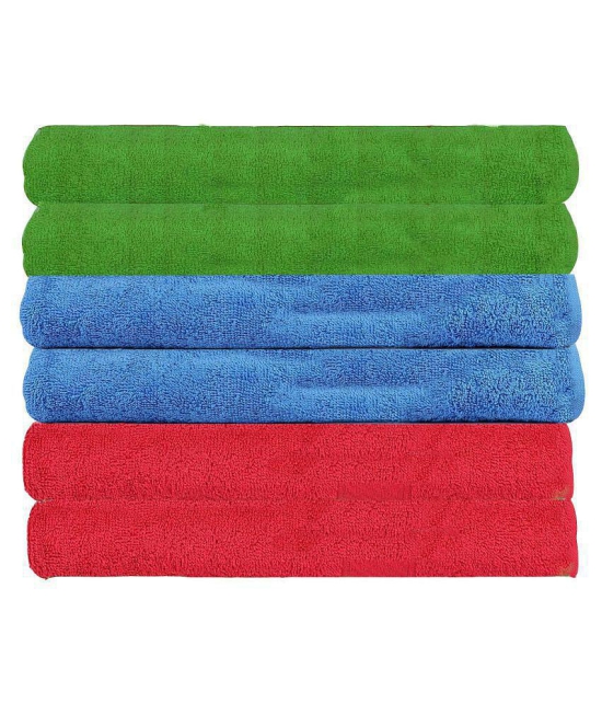 HOMETALES Microfiber Duster/Cleaning Cloth - 250 GSM (Pack of 6), 2 Red, 2 Blue & 2 Green