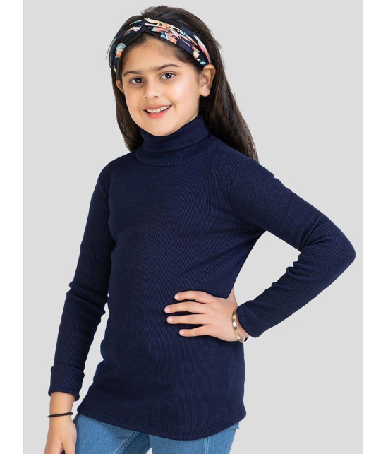 YHA - Navy Woollen Girls T-Shirt ( Pack of 1 ) - None