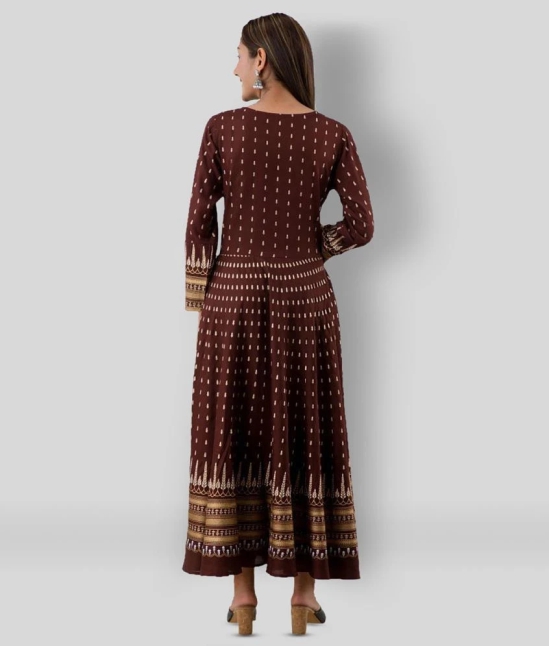 Lee Moda - Brown Rayon Womens Anarkali Kurti ( Pack of 1 ) - M