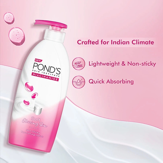 Ponds Triple Vitamin Moisturising Lotion - Silky Smooth Skin, Vitamins B3, E & C, 275 Ml