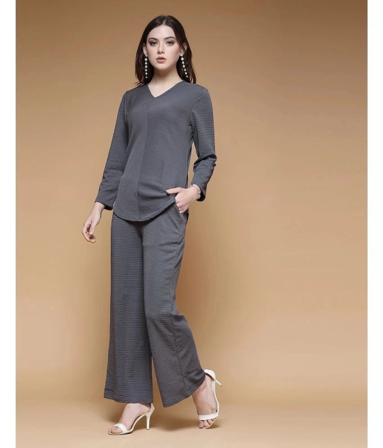 Selvia Grey Dyed Palazzo Top Set - None