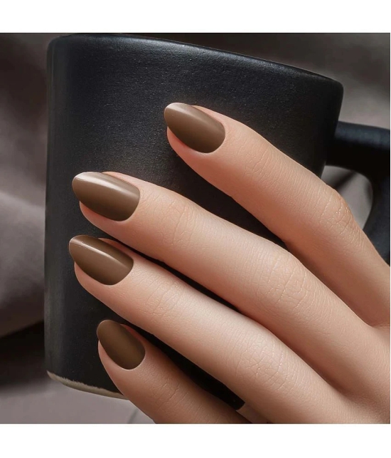 Lotus Make-Up Ecostay Nail Enamel Cappuccino E79 (Brown Shade), Easy to Apply, Glossy Finish, 10ml