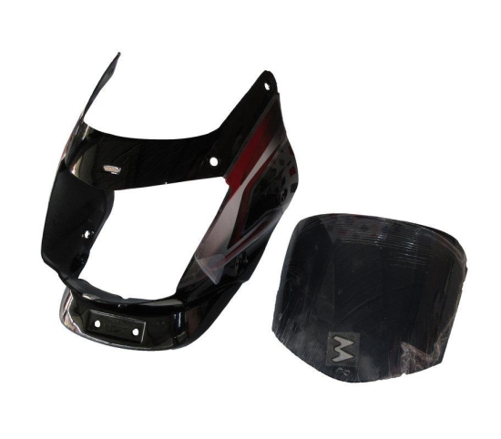 Headlight Visor With Glass Fit For Bajaj Platina 125CC Black ( Red Sticker)