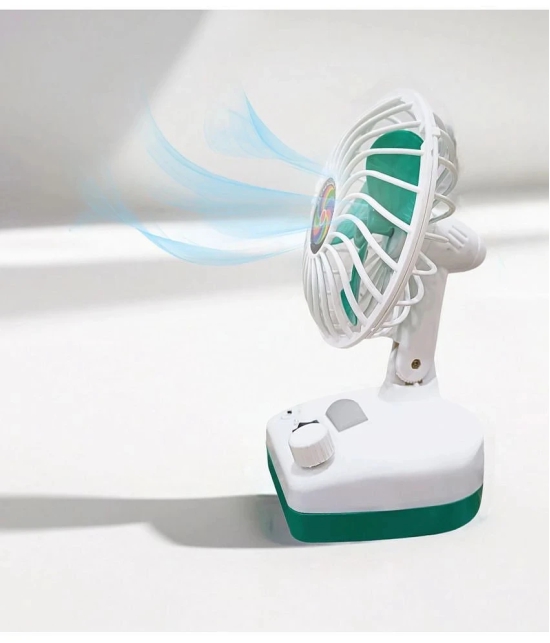 Portable Cooling Fan rechargeable battery With 7 Speed modes with led light.