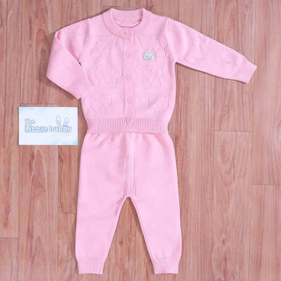 Elephant Kintted Co-ord Set-pink / 2-3 years