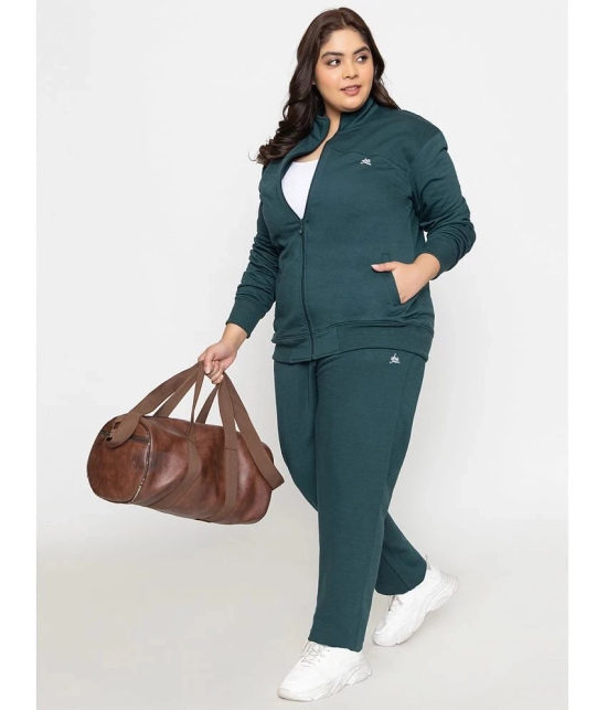 YHA Green Fleece Solid Tracksuit - Pack of 1 - None