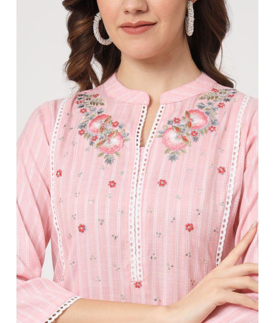 AMIRA'S INDIAN ETHNICWEAR - Pink Viscose Women's Straight Kurti ( Pack of 1 ) - None