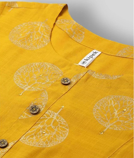 KIPEK - Yellow Rayon Womens Straight Kurti - 3XL