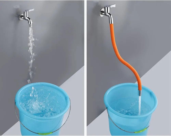 Truechoice Flexible Faucet Extension Pipe || Silicone Water Tap Hose Pipe Tube || 360° Rotating Water Foaming Sprayer Extender Adjustable Shape (30 cm)